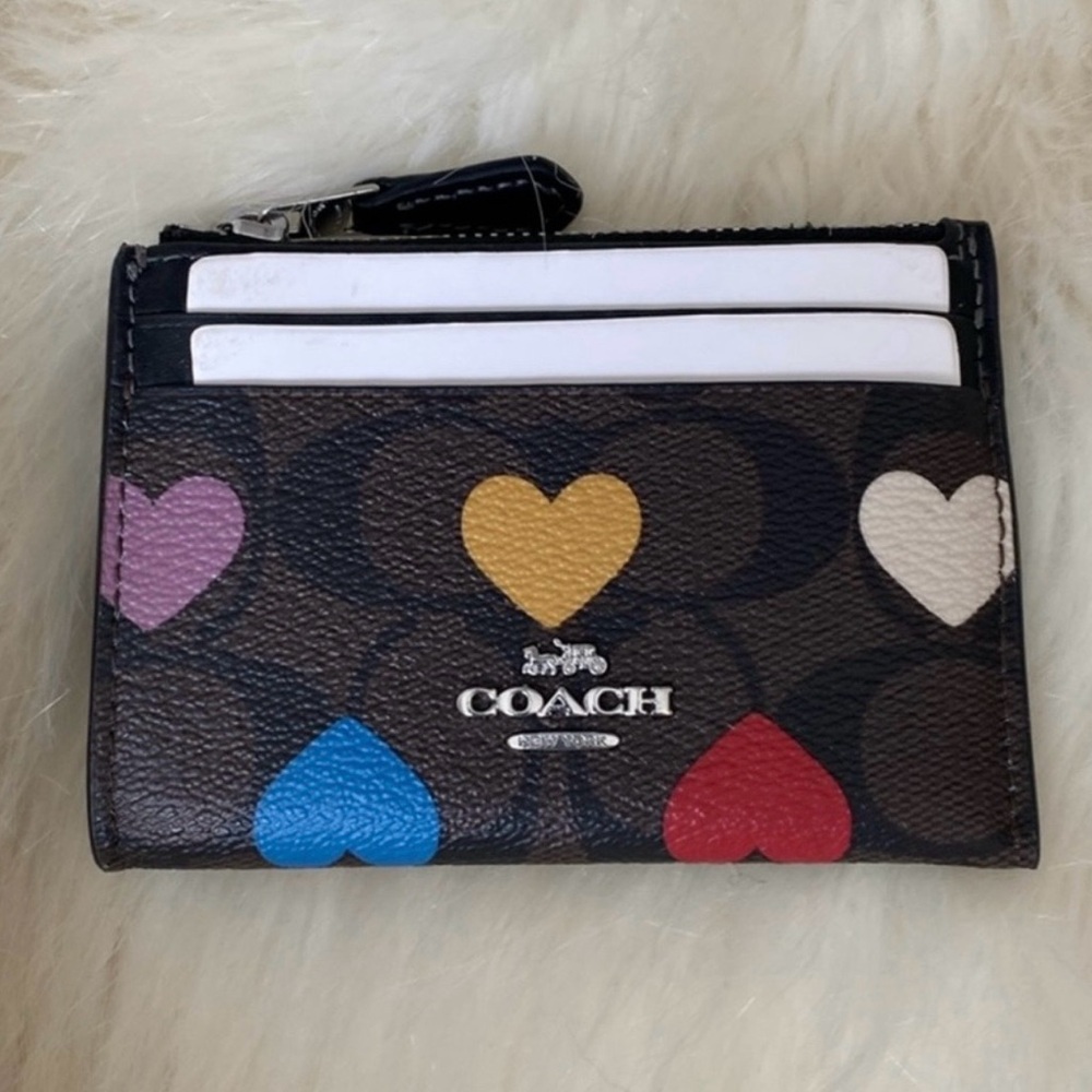 Coach Multicolor Heart Card Holder
